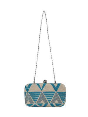 beige cotton box clutch - 16491029 - Standard Image - 5
