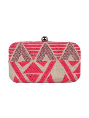 pink cotton box clutch - 16491031 - Standard Image - 2