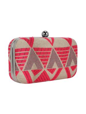 pink cotton box clutch - 16491031 - Standard Image - 4