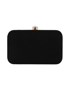 black cotton polyester blend box clutch - 16491032 - Standard Image - 2