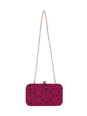 black cotton polyester blend box clutch - 16491032 - Standard Image - 5