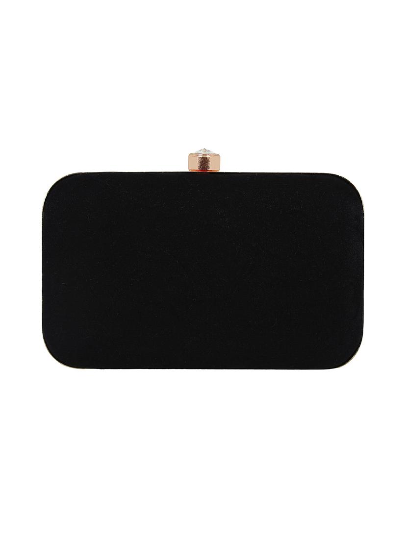 black cotton polyester blend box clutch - 16491032 - Zoom Image - 2