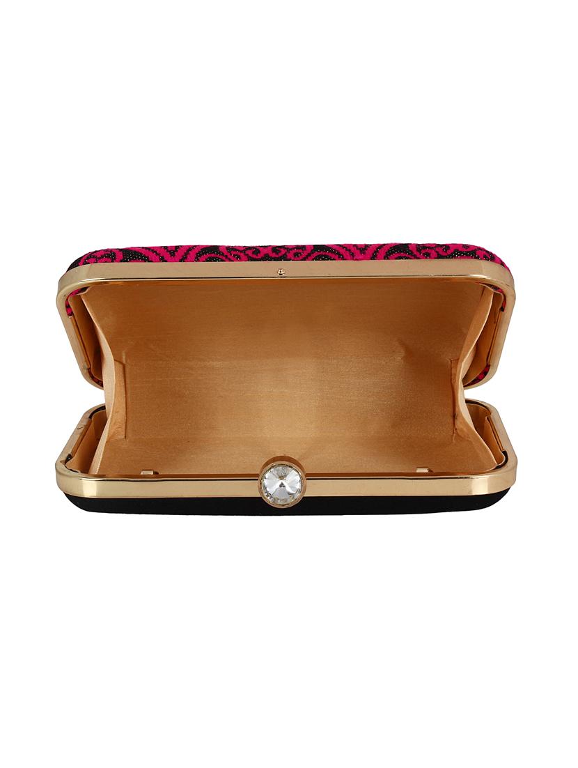 black cotton polyester blend box clutch - 16491032 - Zoom Image - 3