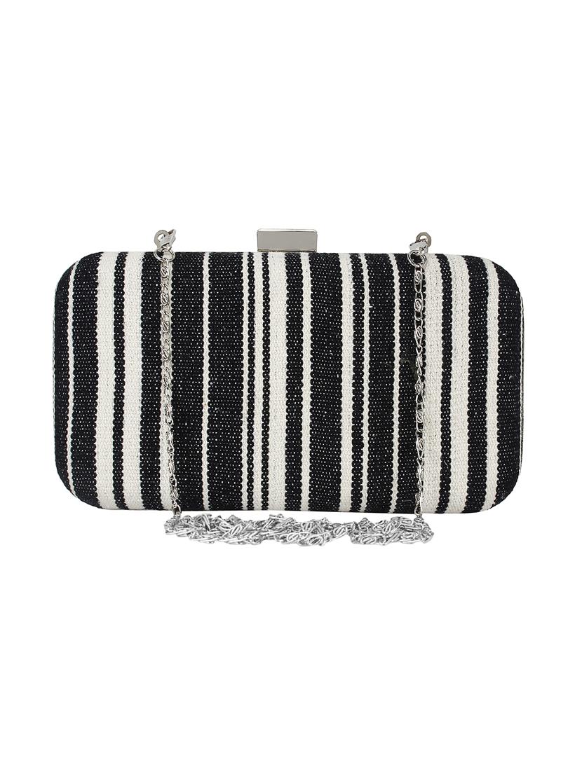 black cotton polyester blend box clutch - 16491036 - Zoom Image - 1