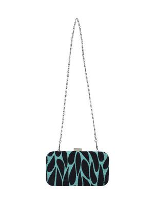 blue cotton polyester blend box clutch - 16491037 - Standard Image - 5