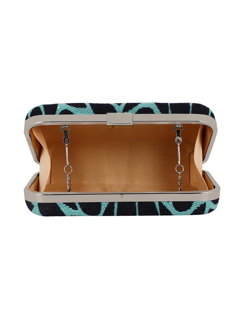 blue cotton polyester blend box clutch - 16491037 - Zoom Image - 3
