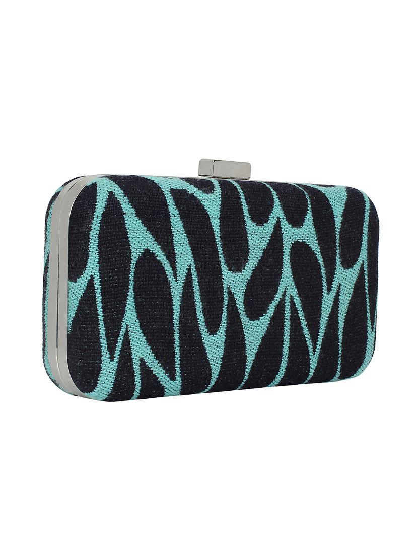 blue cotton polyester blend box clutch - 16491037 - Zoom Image - 4