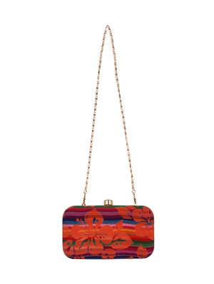 multi colored cotton box clutch - 16491038 - Standard Image - 5
