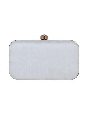 white faux silk box clutch - 16491042 - Standard Image - 2