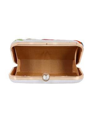 white faux silk box clutch - 16491042 - Standard Image - 3