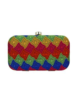 multi colored cotton polyester blend box clutch - 16491043 - Standard Image - 2