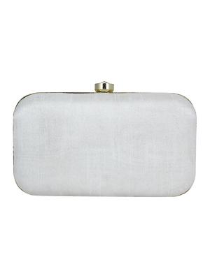 white faux silk box clutch - 16491045 - Standard Image - 2
