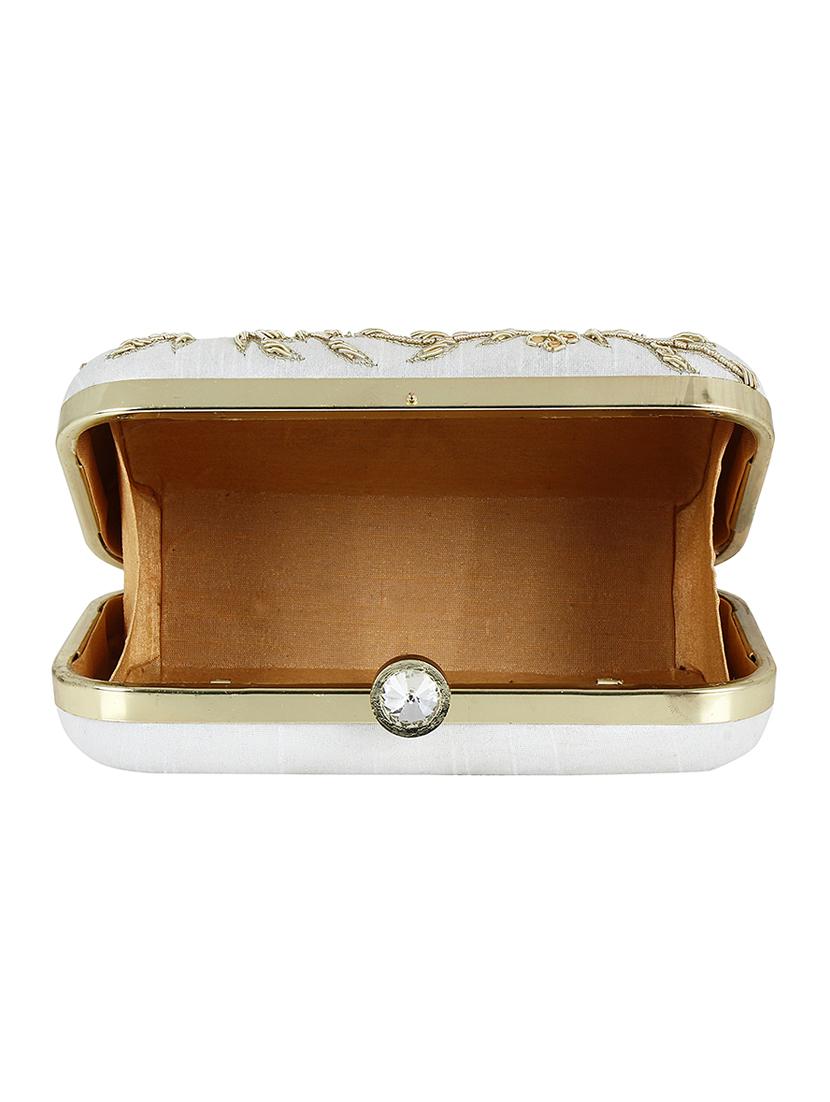 white faux silk box clutch - 16491045 - Zoom Image - 3