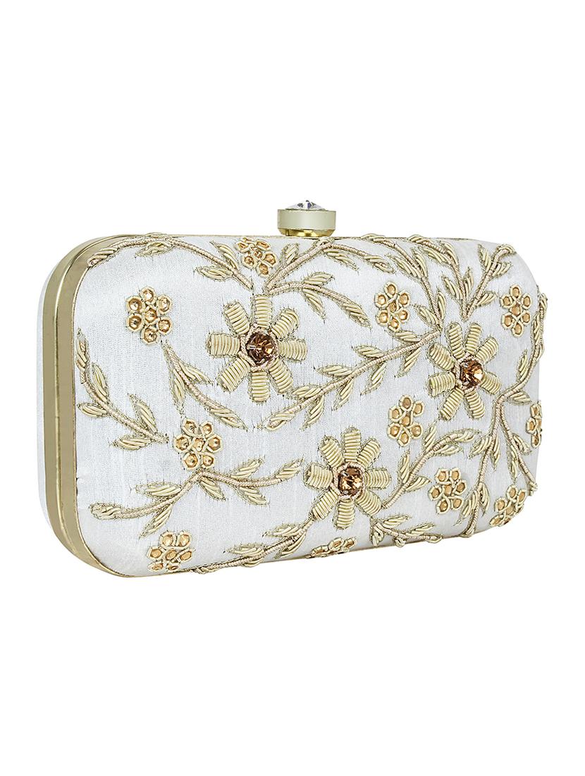 white faux silk box clutch - 16491045 - Zoom Image - 4