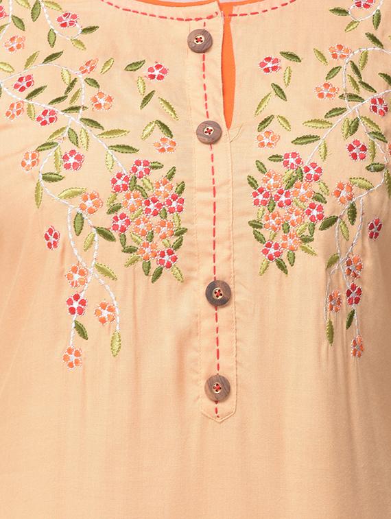 embroidered kurta palazzo set - 16491162 - Zoom Image - 5