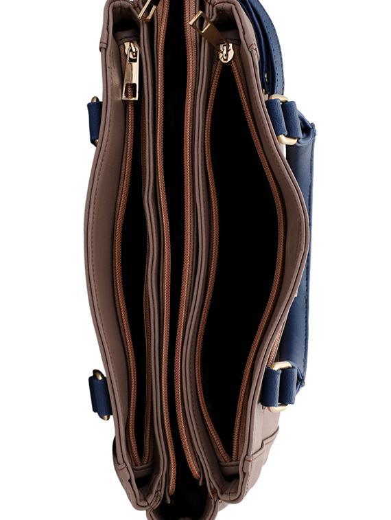 brown leatherette (pu) regular handbag - 16491798 - Zoom Image - 3