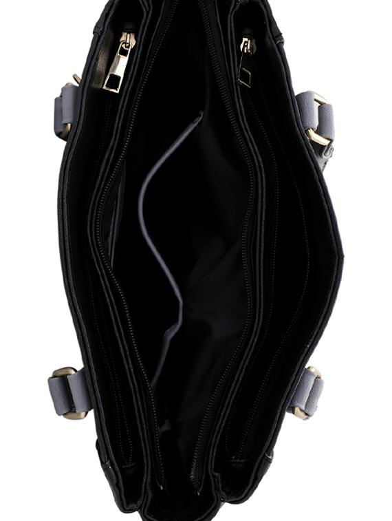 black leatherette (pu) regular handbag - 16491799 - Zoom Image - 3