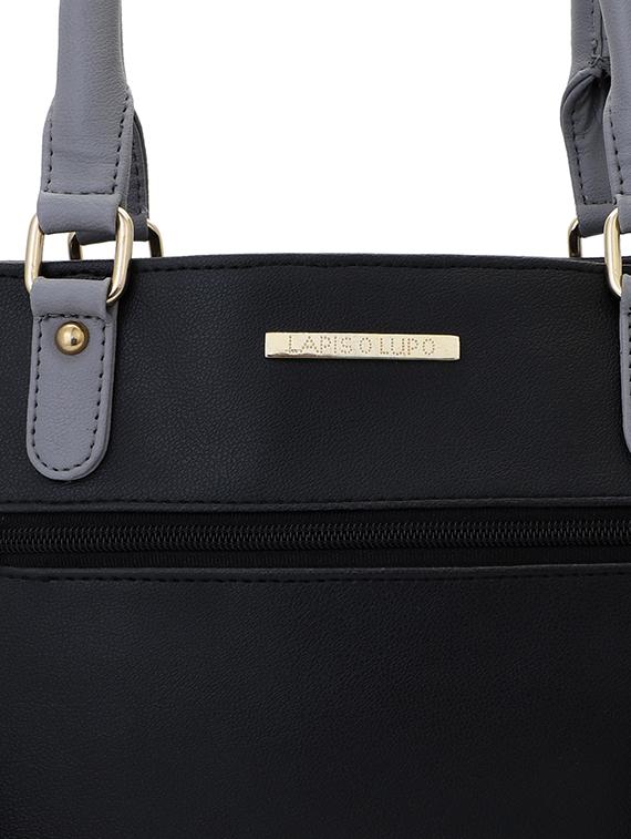 black leatherette (pu) regular handbag - 16491799 - Zoom Image - 4