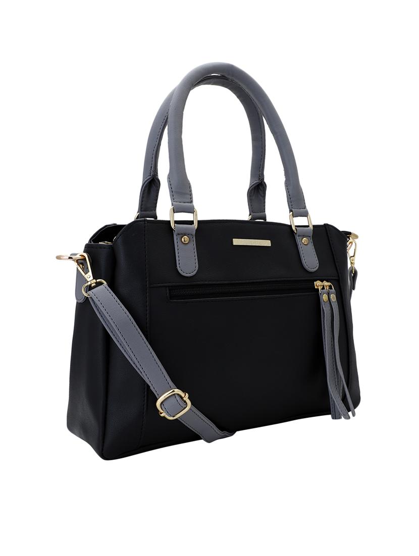 black leatherette (pu) regular handbag - 16491799 - Zoom Image - 5