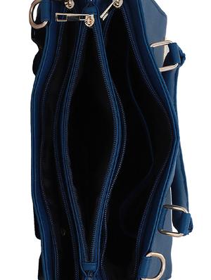 blue leatherette (pu) regular handbag - 16491809 - Standard Image - 3