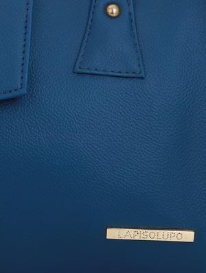 blue leatherette (pu) regular handbag - 16491809 - Standard Image - 4