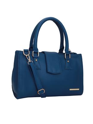 blue leatherette (pu) regular handbag - 16491809 - Standard Image - 5