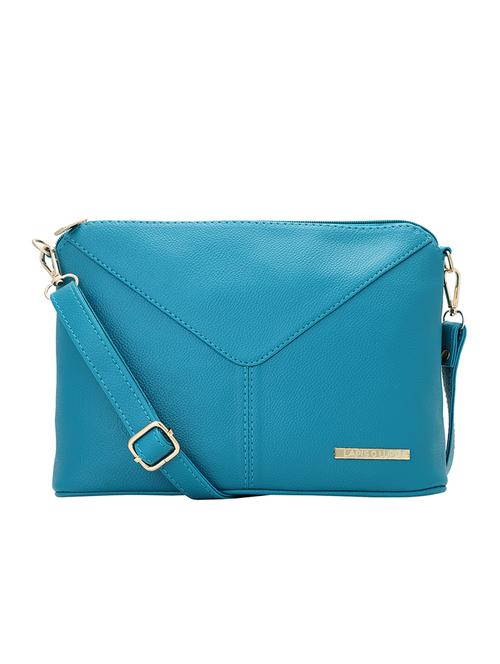 blue leatherette (pu) messenger sling bag - 16491813 - Standard Image - 1