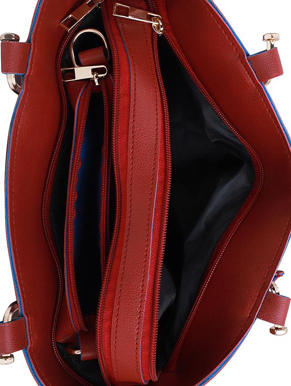 red leatherette (pu) combo handbag - 16491836 - Zoom Image - 3