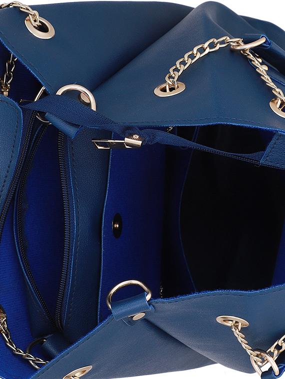 blue leatherette (pu) combo tote - 16491838 - Zoom Image - 3