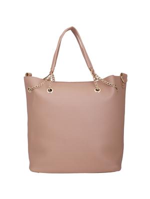 beige leatherette (pu) combo tote - 16491839 - Standard Image - 2