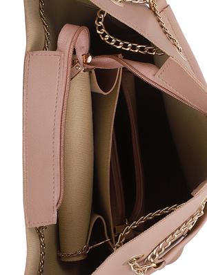 beige leatherette (pu) combo tote - 16491839 - Standard Image - 3