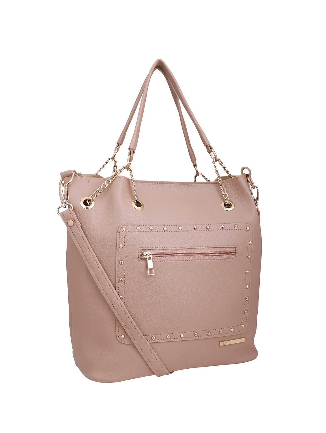 beige leatherette (pu) combo tote - 16491839 - Zoom Image - 4