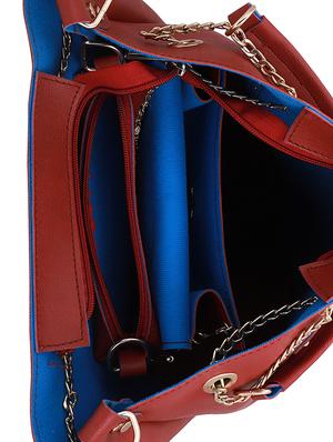 red leatherette (pu) combo tote - 16491840 - Standard Image - 3