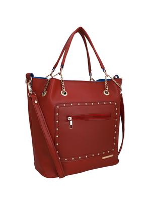 red leatherette (pu) combo tote - 16491840 - Standard Image - 6