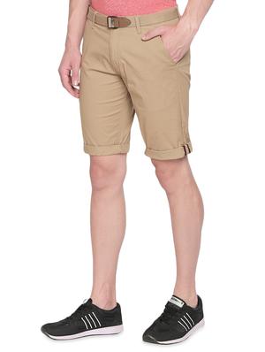 beige solid bermuda shorts - 16491923 - Standard Image - 2