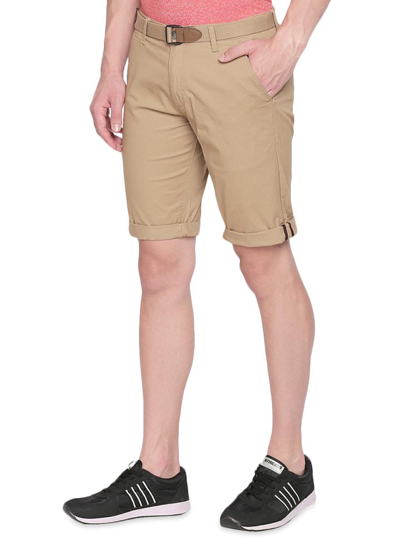 beige solid bermuda shorts - 16491923 - Zoom Image - 2