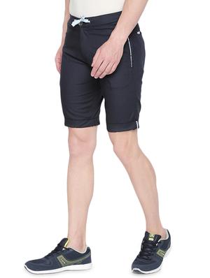 navy blue solid bermuda shorts - 16491930 - Standard Image - 2