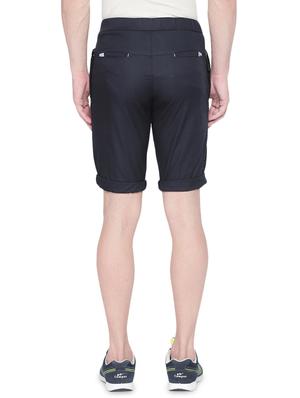 navy blue solid bermuda shorts - 16491930 - Standard Image - 3
