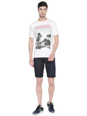 navy blue solid bermuda shorts - 16491930 - Standard Image - 4