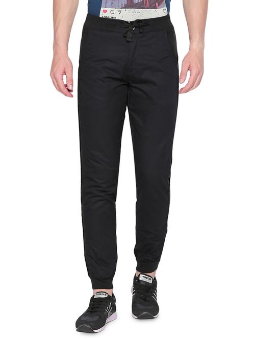 black solid joggers - 16491983 - Standard Image - 1