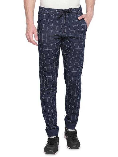 dark blue checkered jogger - 16492011 - Very Small Image - 1