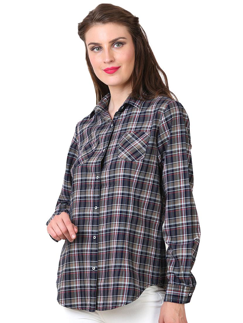 long sleeved pocket patch checkered shirt - 16492112 - Zoom Image - 2