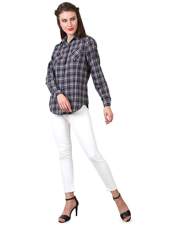 long sleeved pocket patch checkered shirt - 16492112 - Zoom Image - 5