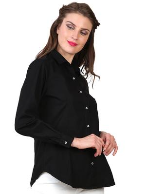 long sleeved curved hem shirt - 16492115 - Standard Image - 2