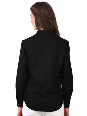 long sleeved curved hem shirt - 16492115 - Standard Image - 3