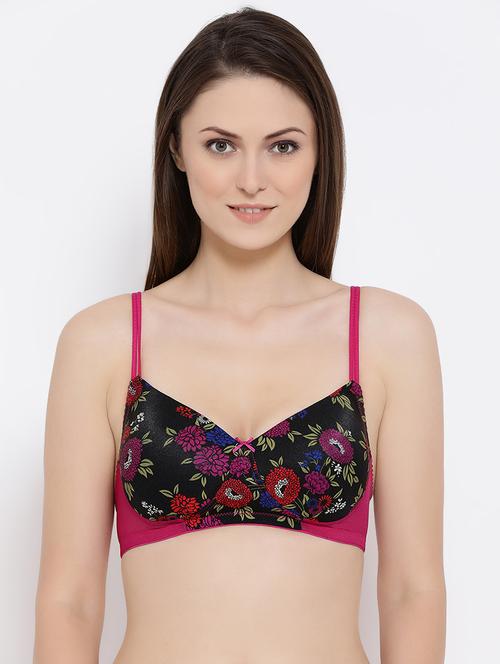 bow patch floral t-shirt bra - 16492238 - Very Small Image - 1