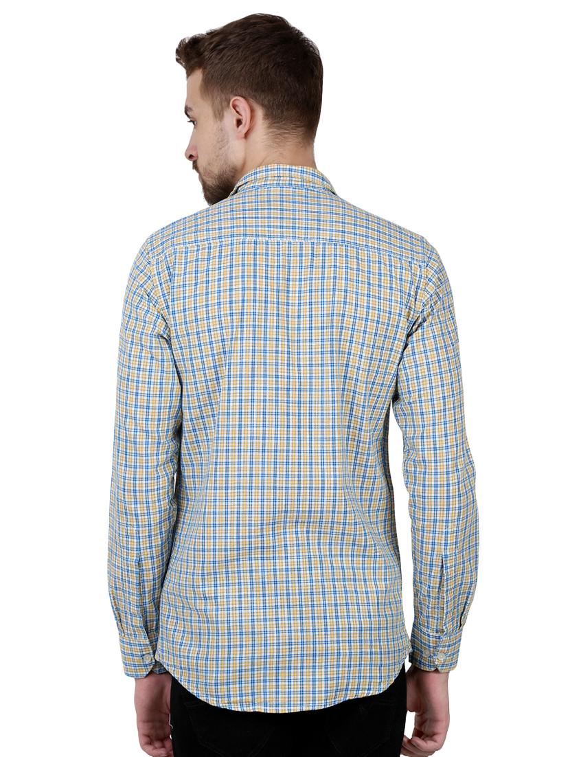 yellow checkered casual shirt - 16492864 - Zoom Image - 3