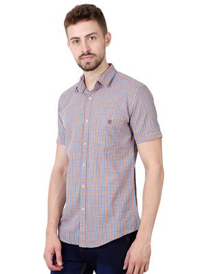orange checkered casual shirt - 16492866 - Standard Image - 2