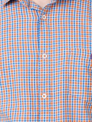 orange checkered casual shirt - 16492866 - Standard Image - 4