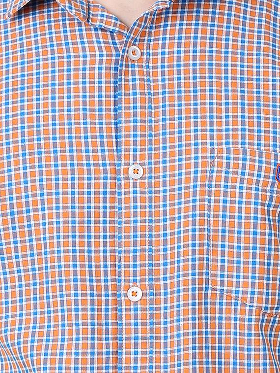 orange checkered casual shirt - 16492866 - Zoom Image - 4